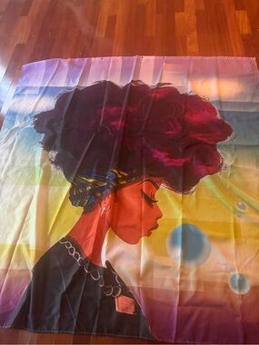 Vibrant Afro Profile Wall Tapestry - Multicolor